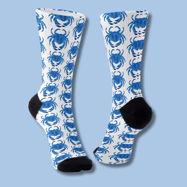 Blue Crab Pattern Socks (Blue crab socks )