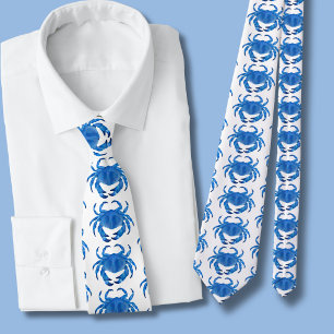 Blue Crab Pattern Tie