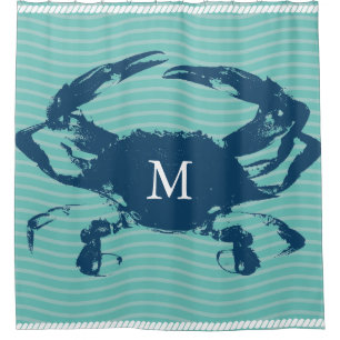 Blue Crab Sea Waves Rope Monogrammed