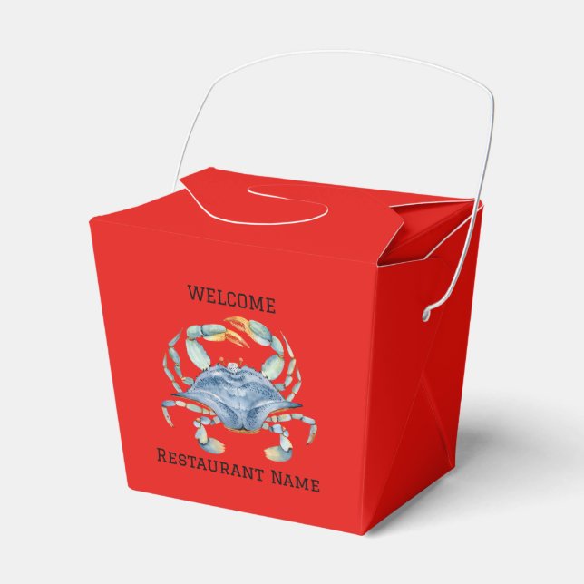 Blue crab seafood fresh market shop favor box (Front Side)