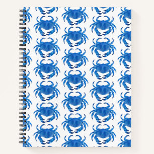 Blue Crab Seaside Ocean pattern Notebook