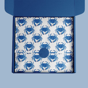 Blue Crab Seaside Ocean pattern Tissue Paper