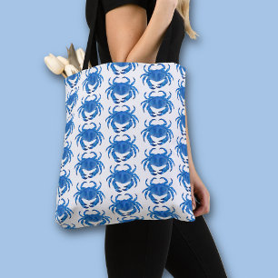 Blue Crab Seaside Ocean pattern Tote Bag
