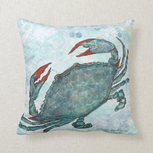 Blue Crab Throw Pillow