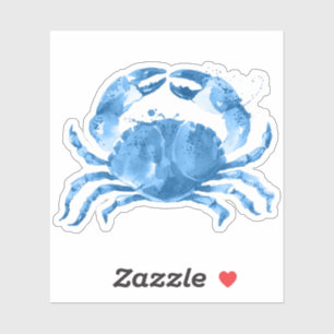 Blue crab watercolors illustration