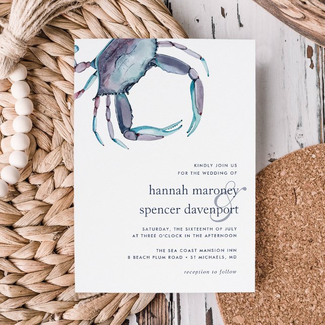 Blue Crab Wedding Invitation (Creator Uploaded)