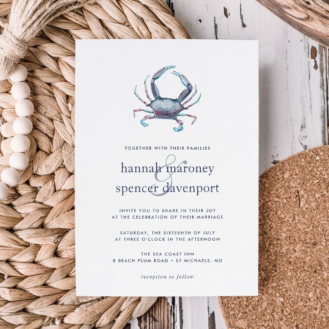 Blue Crab Wedding Invitation (Creator Uploaded)