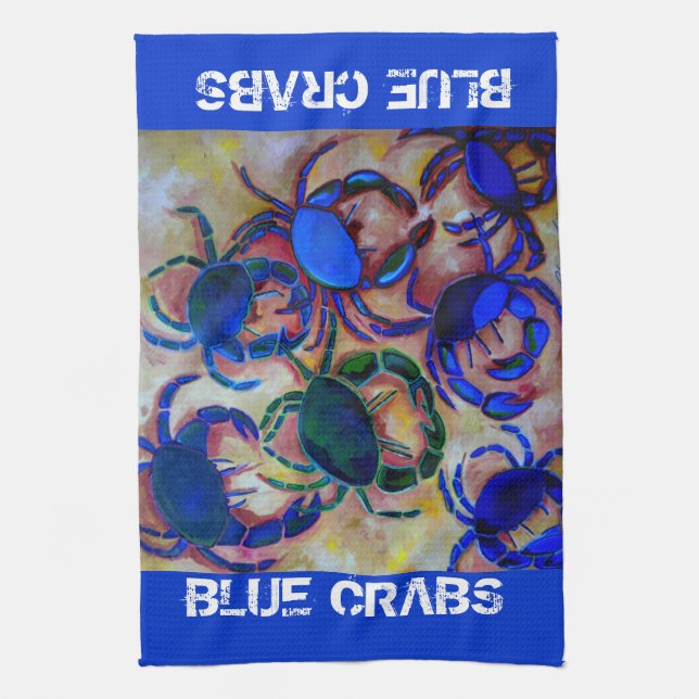Blue Crabs Kitchen Towel (Vertical)