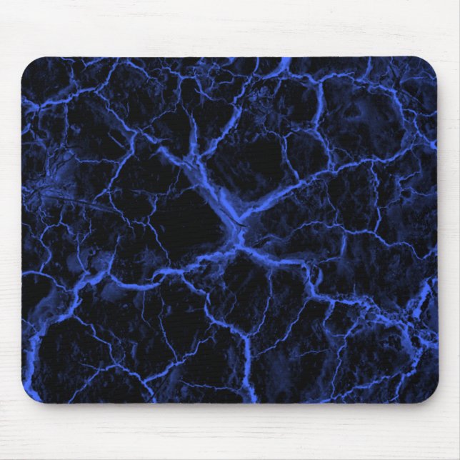 Blue Cracks on Black Mouse Pad (Front)