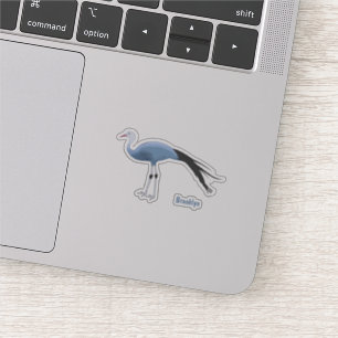 Blue crane bird cartoon illustration