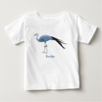Blue crane bird cartoon illustration