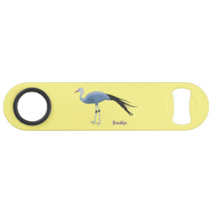 Blue crane bird cartoon illustration bar key