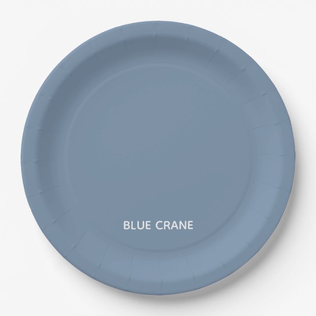 Blue Crane blue colour name Paper Plate (Front)
