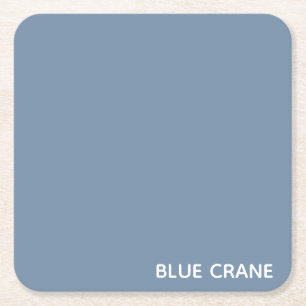 Blue Crane blue colour name Square Paper Coaster