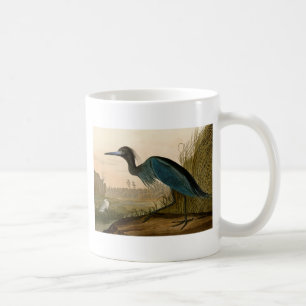 Blue Crane Heron Audubon Print Coastal Art Coffee Mug