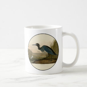 Blue Crane Heron Audubon Print Coastal Art Coffee Mug