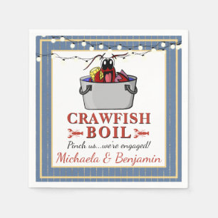 Blue Crawfish Boil BBQ Special Event Engagement Napkin