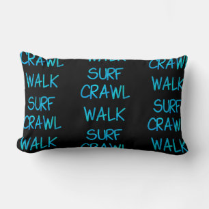 Blue Crawl Walk Surf Lumbar Pillow