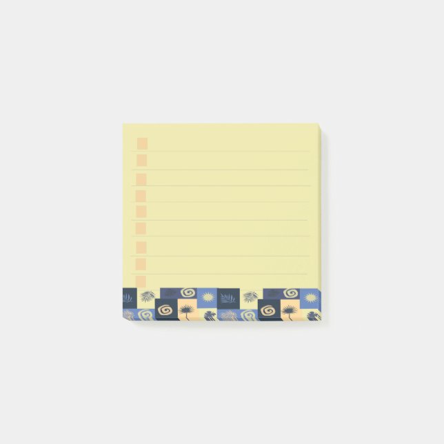 Blue & Cream Abstract Pattern Notes (Front)