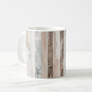 Blue Cream Brown Stripes Coffee Mug