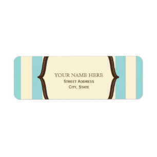 Blue Cream & Brown Vintage Circus Inspired Label