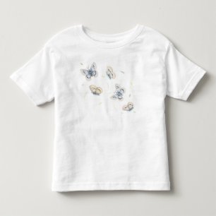 Blue & Cream Butterflies in Flight Toddler T-shirt