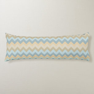Blue Cream Chevron Stripes Body Pillow