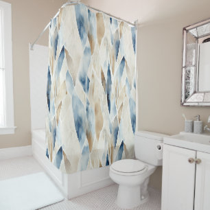 Blue Cream Ivory Abstract Beach