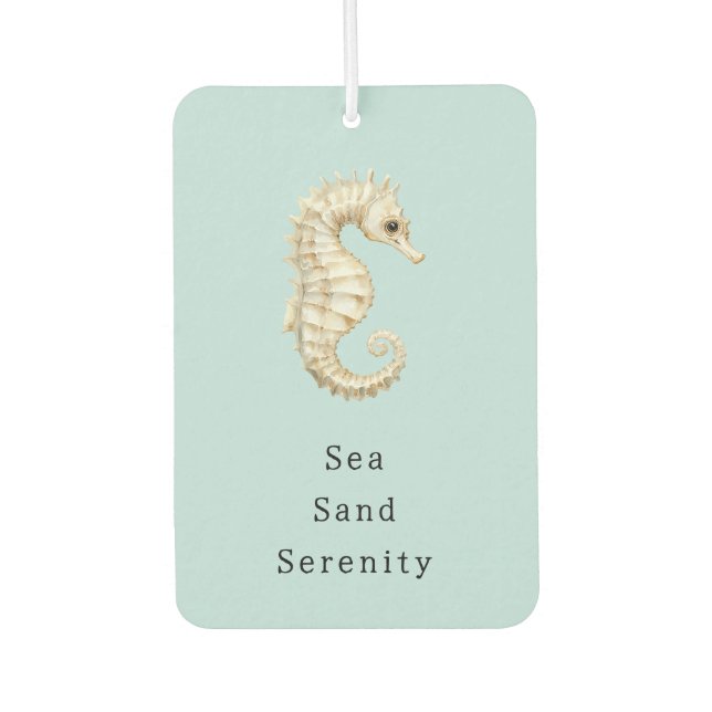 Blue Cream Sea Horses Ocean Shells Bridal Shower Air Freshener (Front)