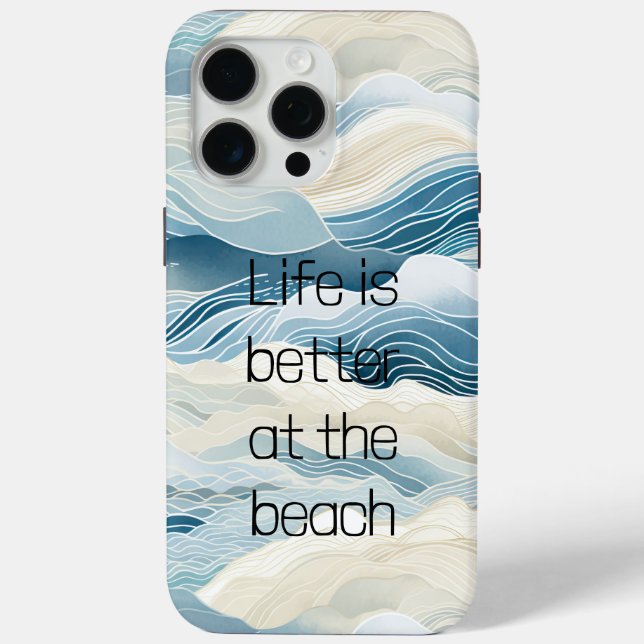 Blue Cream Sea Sand Ocean Waves Case-Mate iPhone Case (Back)