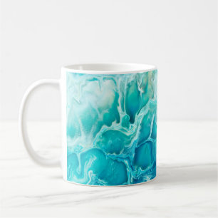 Blue creative abstract hand painted background, ma coffee mug