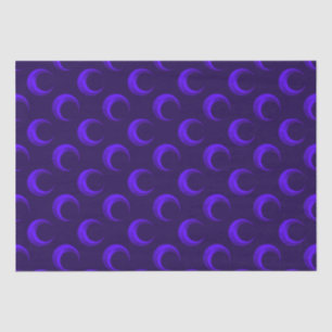 Blue Crescent Moons Pattern Halloween Tissue Paper