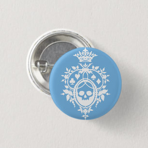 Blue Crest with Skull and Cardsuits Button