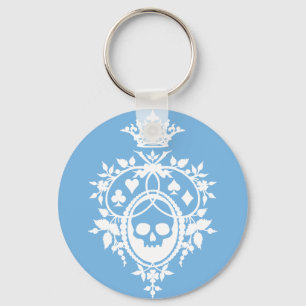 Blue Crest with Skull and Cardsuits Keychain