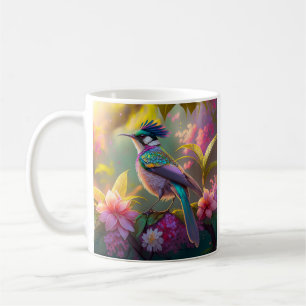 Blue Crested Rainbow Winged Sunbird Fantasy Bird Coffee Mug