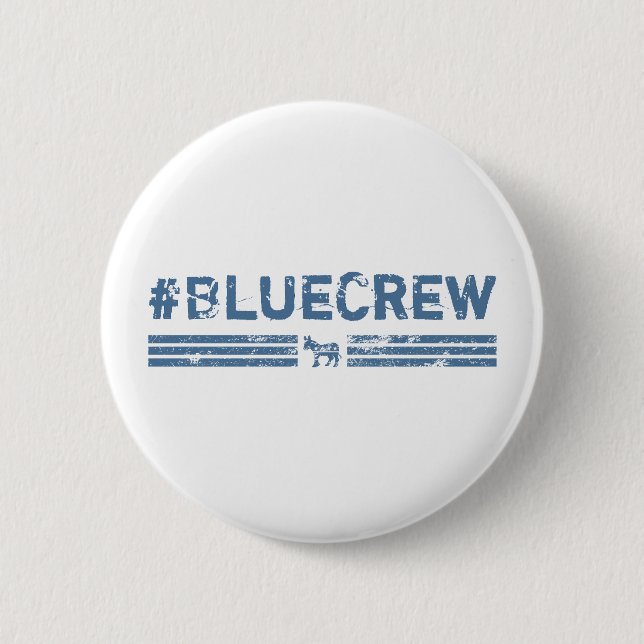 Blue Crew Democrat  2 Inch Round Button (Front)