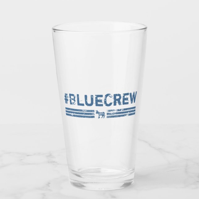 Blue Crew Democrat  Glass (Front)