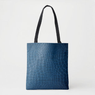 Blue Crocodile leather print Tote Bag