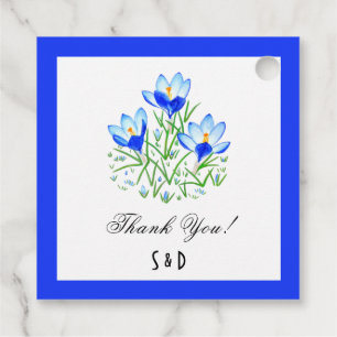 Blue Crocus Favour Tags