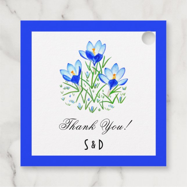 Blue Crocus Favour Tags (Back)