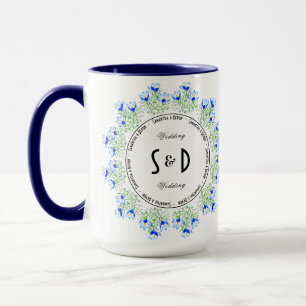 Blue Crocus Large Wedding Combo Mug