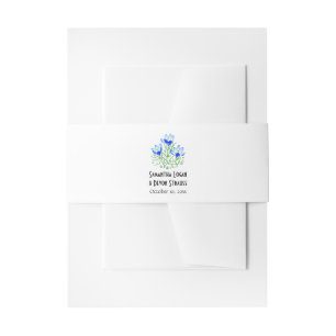 Blue Crocus Wedding Invitation Belly Band