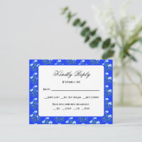 Blue Crocus Wedding RSVP Card