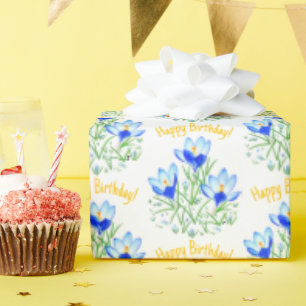 Blue Crocuses in Spring Wrapping Paper
