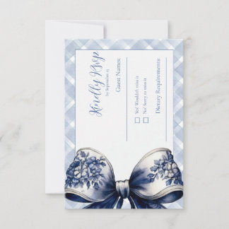 Blue Croquette Inspired RSVP Post Card