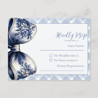 Blue Croquette Postcard RSVP Card