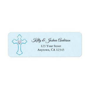 Blue Cross Baby Boy Baptism / Christening Address