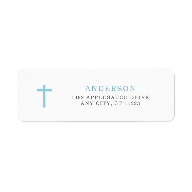 Blue cross baptism return address (Front)