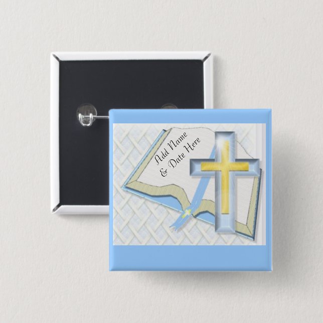 Blue Cross Christian Religious Backpack or Hat Pin (Front & Back)