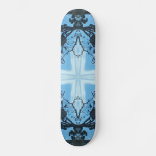 Blue Cross Nature Pattern Skateboard Deck